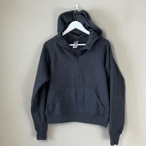 sams club ribbed half zip hoodie grey